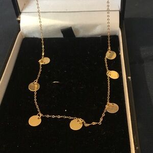 Stephon Oro Italian 14K Yellow Gold Scattered Disc Necklace